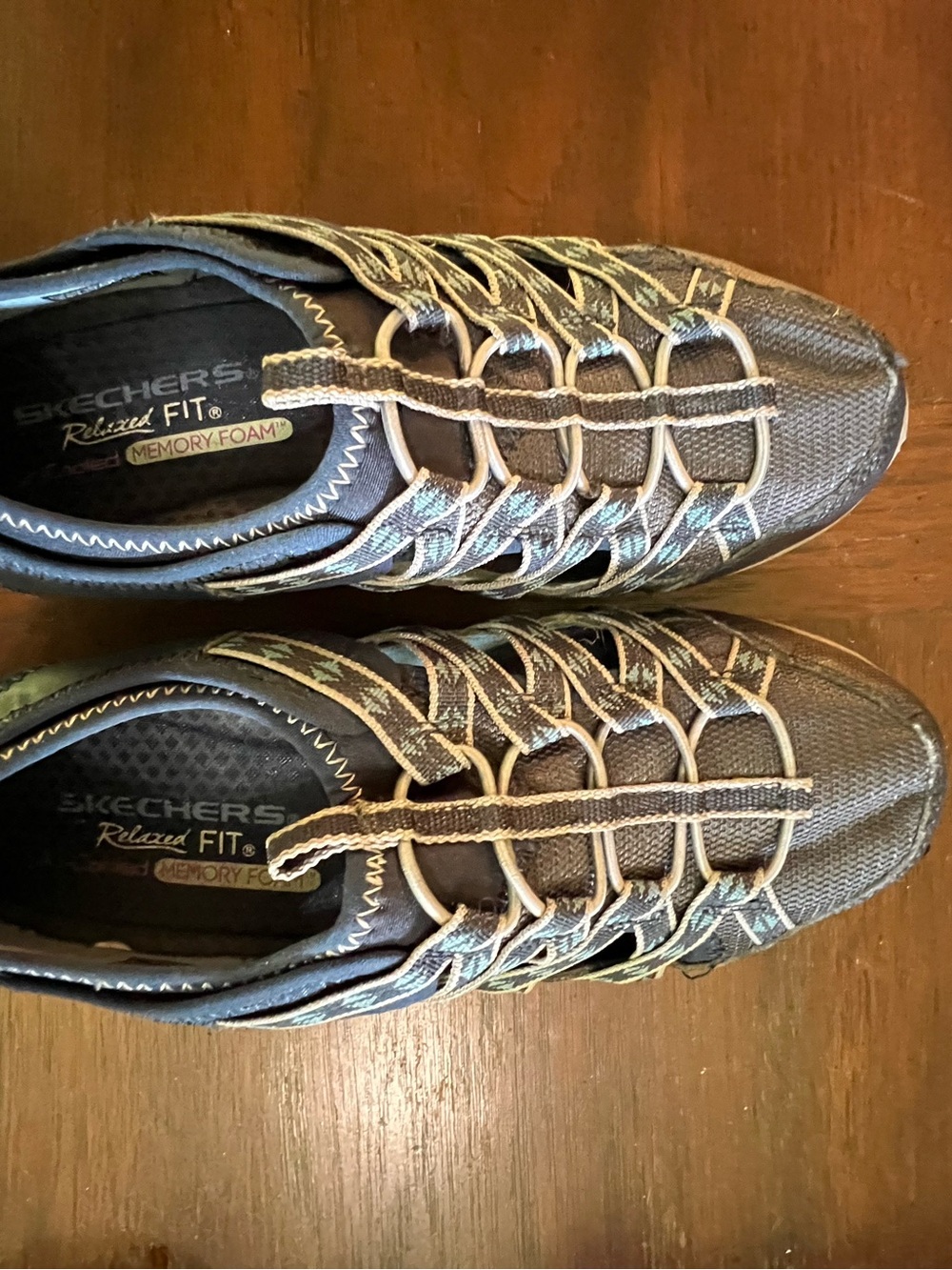 Skechers Men's Gray and Tan Slip-On Memory Foam Sneakers